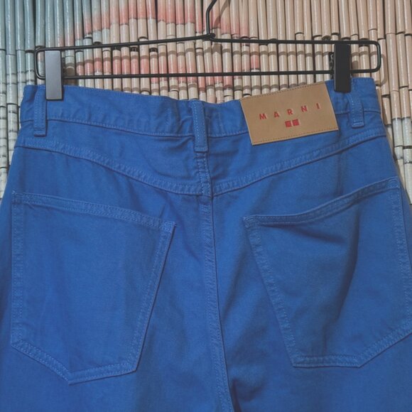 UNIQLO x MARNI 5-Pocket High Rise Baggy Denim Jeans, 100% Cotton, Cobalt Blue - Picture 6 of 15